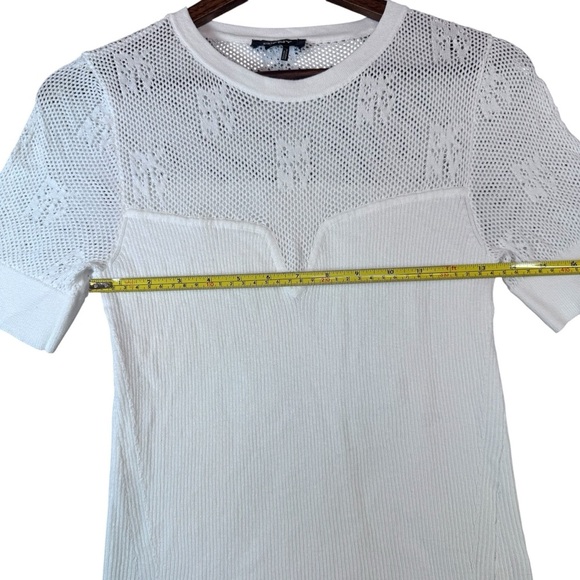 DKNY White Short Sleeve Sweater Top - Picture 7 of 10